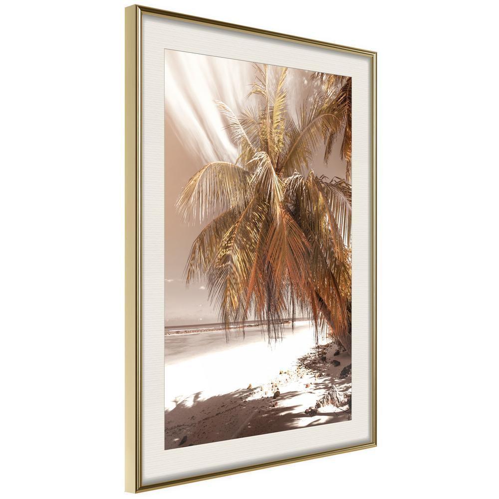 Framed Art - Paradise in Sepia-artwork for wall with acrylic glass protection