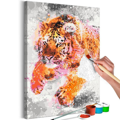 Start learning Painting - Paint By Numbers Kit - Running Tiger - new hobby