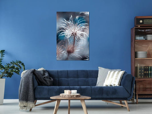 Canvas Print - Plant in Blues (1 Part) Vertical-ArtfulPrivacy-Wall Art Collection