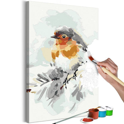 Start learning Painting - Paint By Numbers Kit - Bird on the Christmas Tree - new hobby