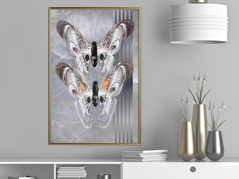 Frame Wall Art - Two Moths-artwork for wall with acrylic glass protection