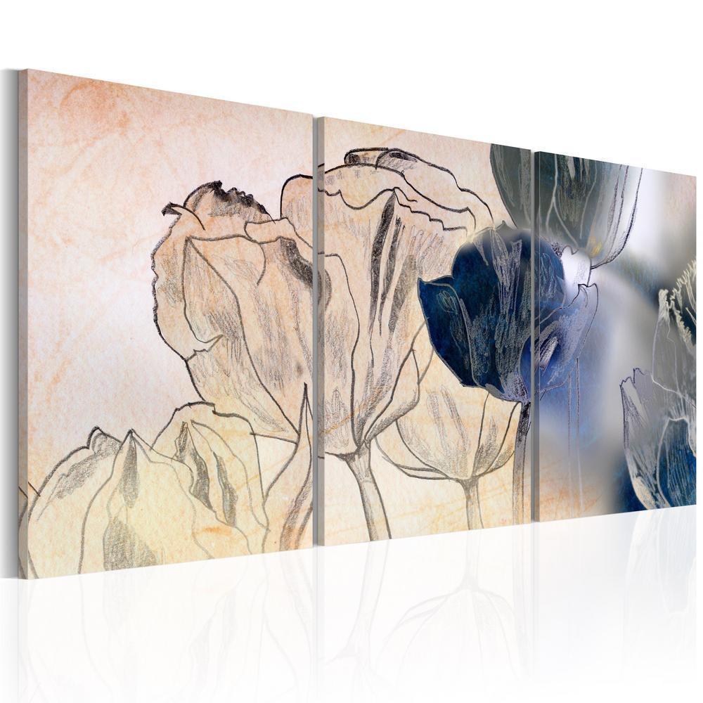 Canvas Print - Sketch of Tulips-ArtfulPrivacy-Wall Art Collection