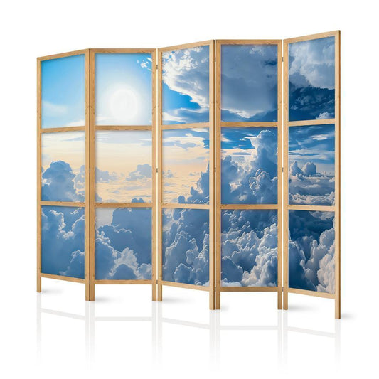 Japanese Room Divider - Symphony of Light: Sun and Clouds Collaborating on a Beautiful Sky