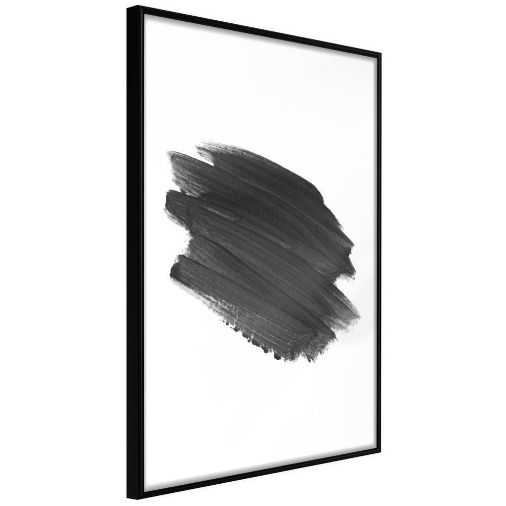 Black and White Framed Poster - Brush Test-artwork for wall with acrylic glass protection