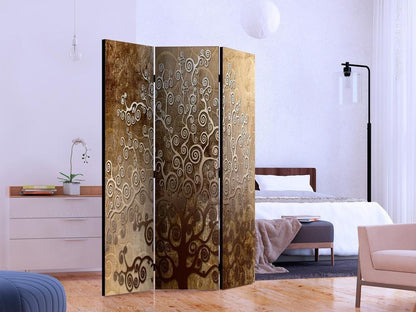 Decorative partition-Room Divider - Klimt's Golden Tree-Folding Screen Wall Panel by ArtfulPrivacy