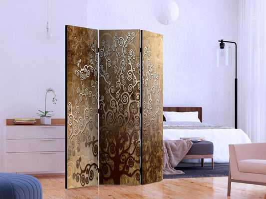 Decorative partition-Room Divider - Klimt's Golden Tree-Folding Screen Wall Panel by ArtfulPrivacy