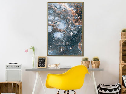 Abstract Poster Frame - Surface of the Unknown Planet I-artwork for wall with acrylic glass protection