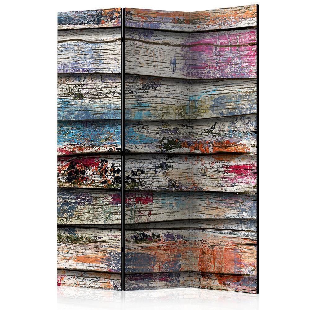 Room Divider - Colourful Wood