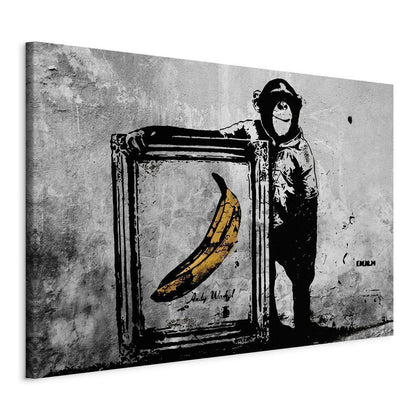 Canvas Print - Inspired by Banksy - black and white-ArtfulPrivacy-Wall Art Collection