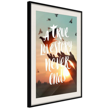 Typography Framed Art Print - Love Story-artwork for wall with acrylic glass protection