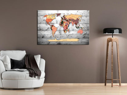 Cork board Canvas with design - Decorative Pinboard - Direction World-ArtfulPrivacy