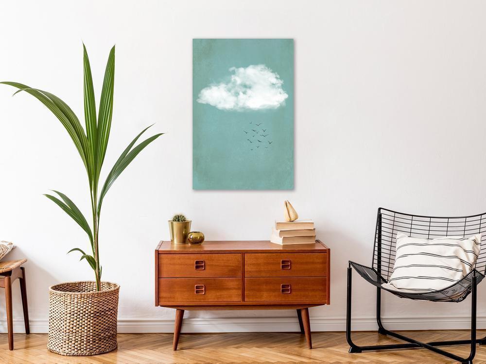 Canvas Print - Cumulus and Birds (1 Part) Vertical-ArtfulPrivacy-Wall Art Collection