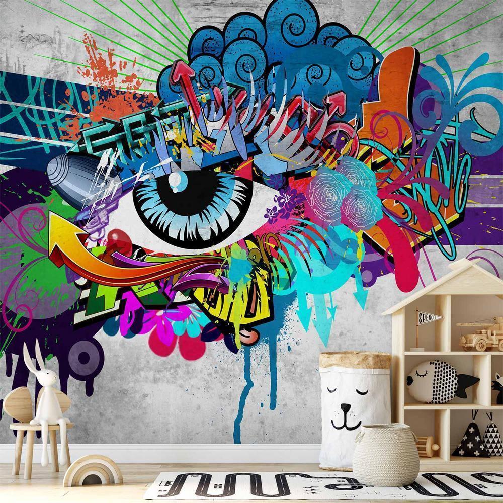 Papier peint - Oeil de graffiti