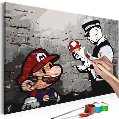Start learning Painting - Paint By Numbers Kit - Mario (Banksy) - new hobby