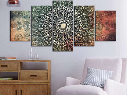 Canvas Print - Center (5 Parts) Wide Green-ArtfulPrivacy-Wall Art Collection