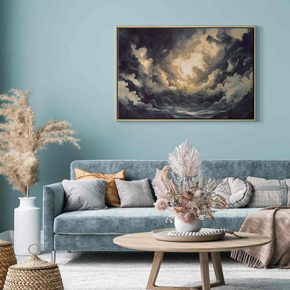 Canvas Print - Epic Light Play: The Sun Battling for Dominance Over the Clouds