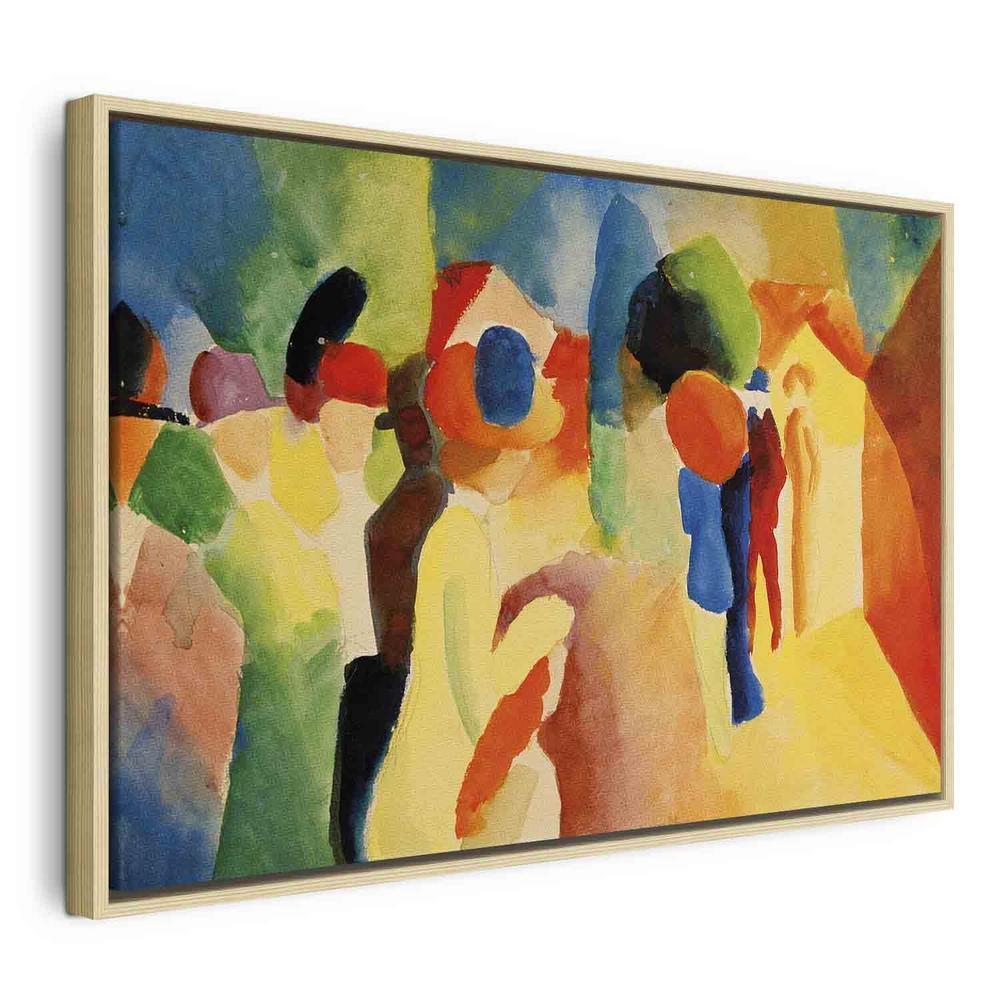 Canvas Print - With a Yellow Jacket (August Macke)