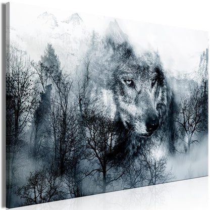 Canvas Print - Mountain Predator (1 Part) Wide Black and White-ArtfulPrivacy-Wall Art Collection