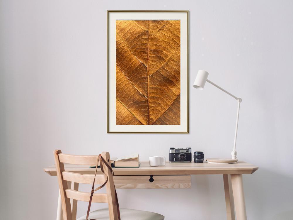 Autumn Framed Poster - Golden Veins-artwork for wall with acrylic glass protection