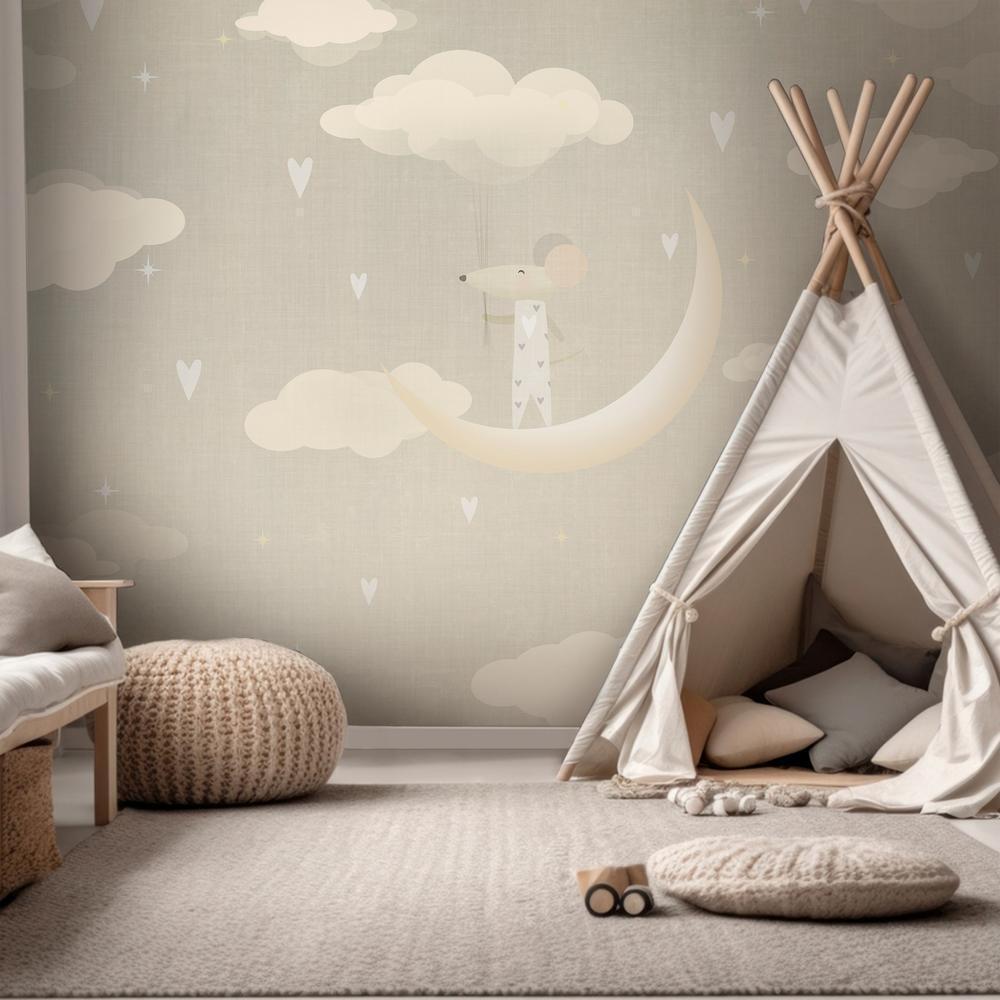 Wall Mural - Mouse on the Moon-Wall Murals-ArtfulPrivacy