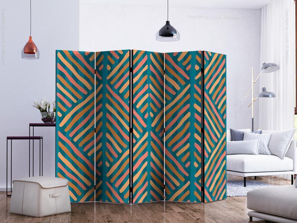 Decorative partition-Room Divider - Ethnic Composition II-Folding Screen Wall Panel by ArtfulPrivacy