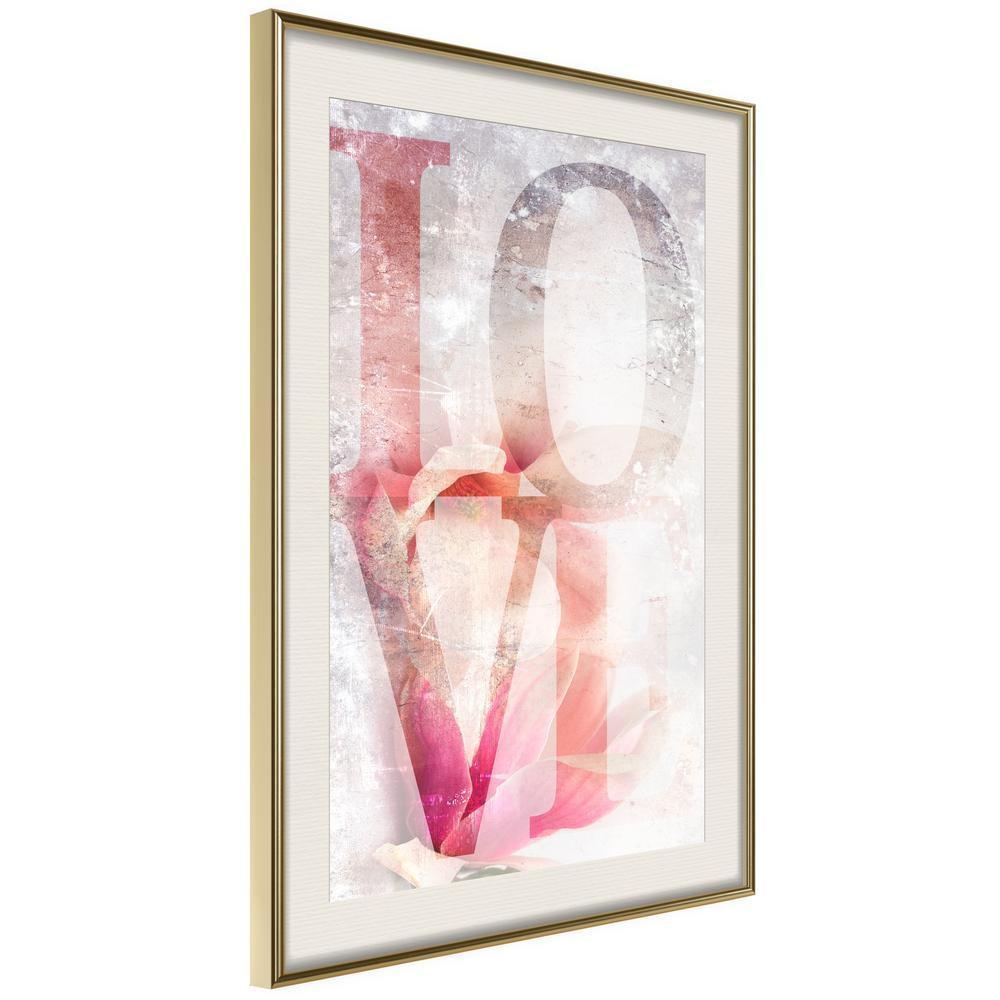 Typography Framed Art Print - Love II-artwork for wall with acrylic glass protection
