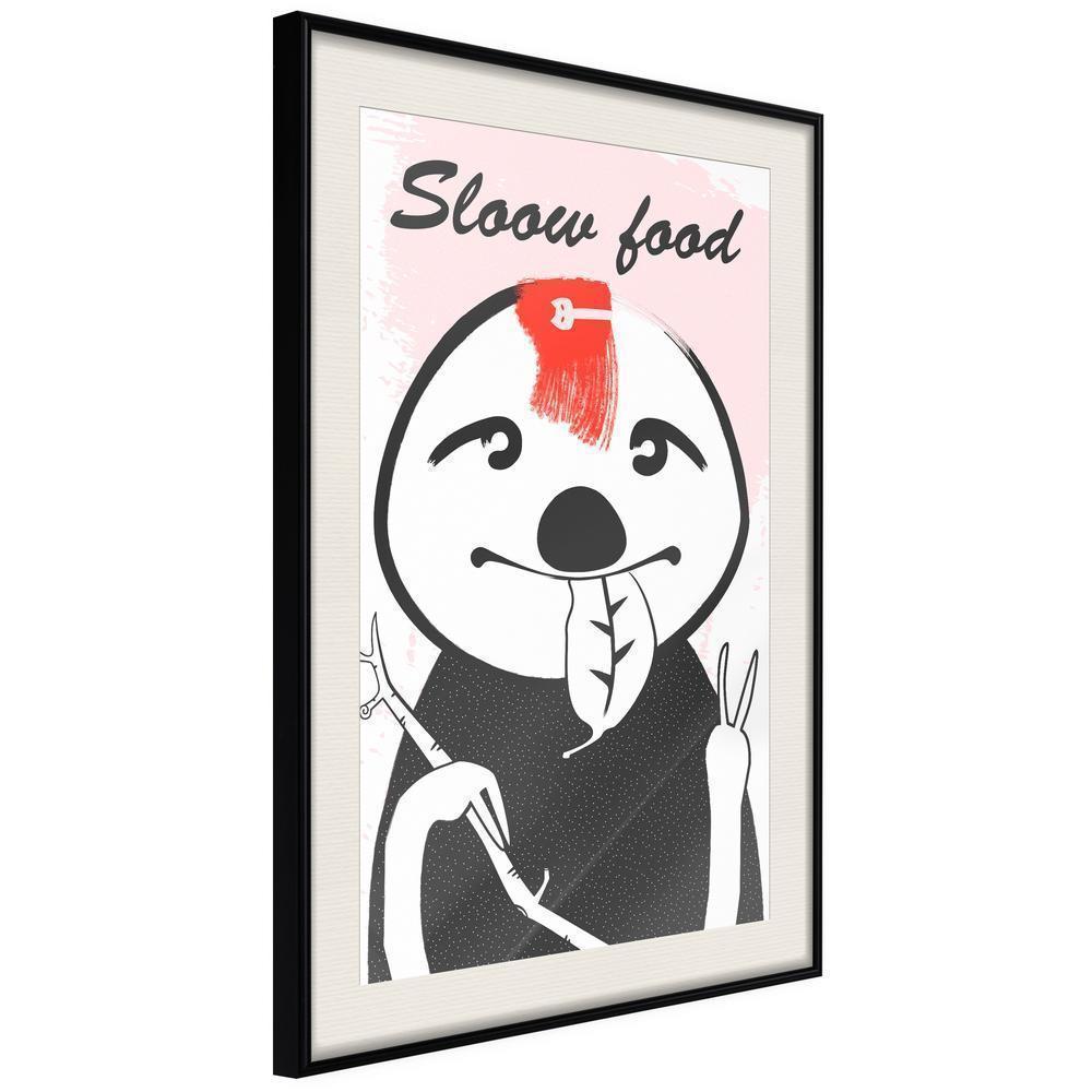 Nursery Room Wall Frame - Sloth's Favourite Food-artwork for wall with acrylic glass protection