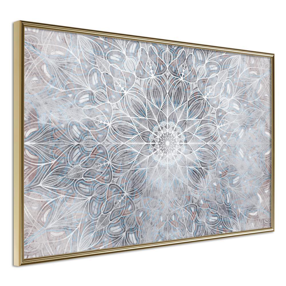 Abstract Poster Frame - Winter Mandala-artwork for wall with acrylic glass protection