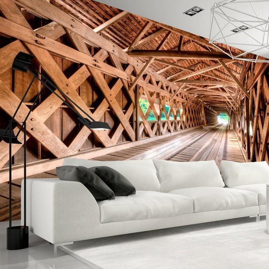 Wall Mural - Wooden Bridge-Wall Murals-ArtfulPrivacy