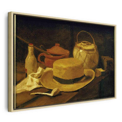 Impression sur toile - Nature morte au chapeau de paille jaune (Vincent Van Gogh)