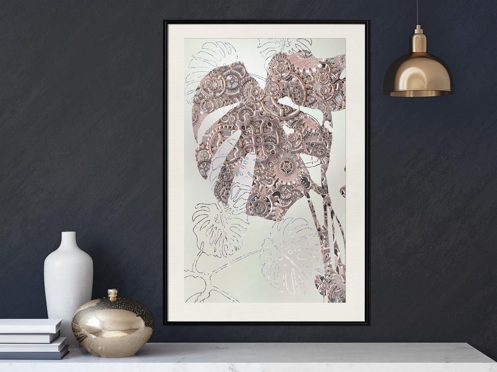 Botanical Wall Art - Ornamented Monstera-artwork for wall with acrylic glass protection