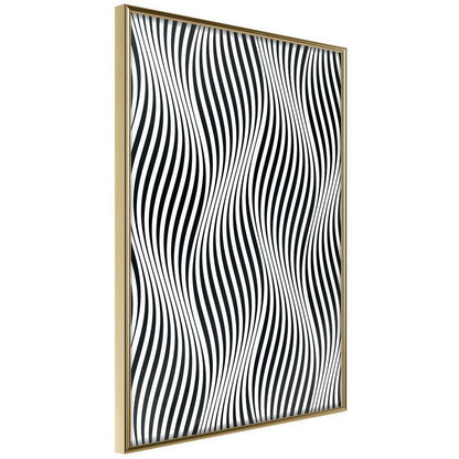 Black and White Framed Poster - Illusion of Movement-artwork for wall with acrylic glass protection