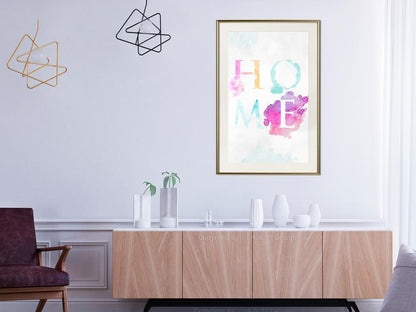 Typography Framed Art Print - Home III-artwork for wall with acrylic glass protection