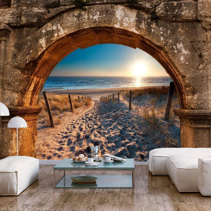 Wall Mural - Arch and Beach-Wall Murals-ArtfulPrivacy