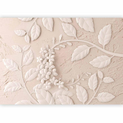 Papier peint - Fleurs en papier (Beige)