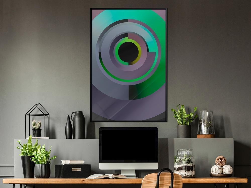 Abstract Poster Frame - Green Record-artwork for wall with acrylic glass protection