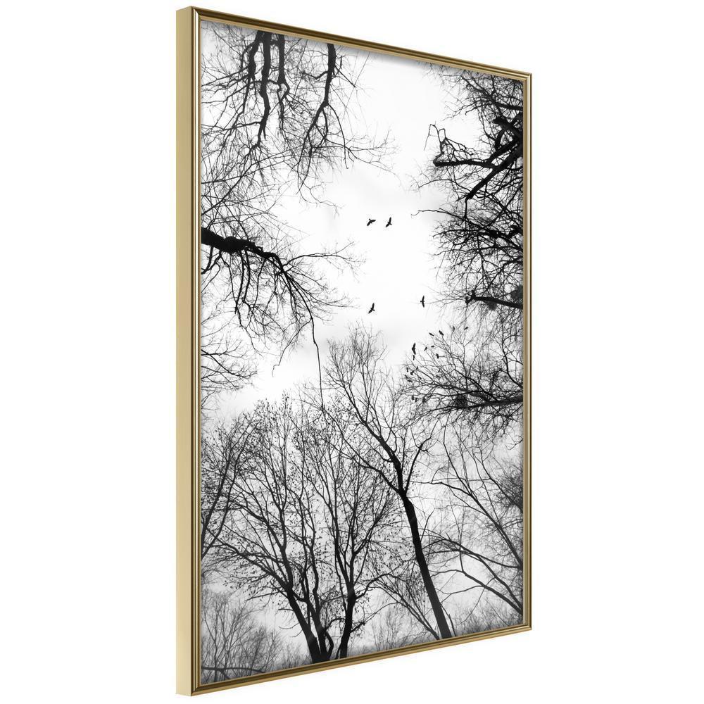 Winter Design Framed Artwork - Treetops-artwork for wall with acrylic glass protection