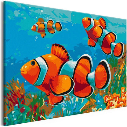 Start learning Painting - Paint By Numbers Kit - Gold Fishes - new hobby