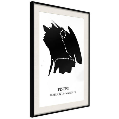 Typography Framed Art Print - Zodiac: Pisces I-artwork for wall with acrylic glass protection