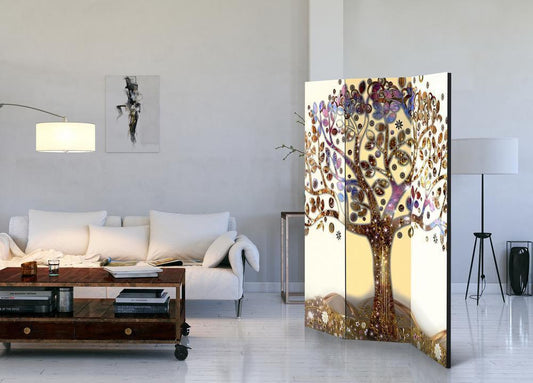 Decorative partition-Room Divider - Golden Tree-Folding Screen Wall Panel by ArtfulPrivacy