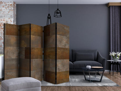 Room Divider - Golden Cascade II- A 5 Panel Folding Screen For Living rooms, bedrooms or home office, decorative folding screen made with wood and canvas