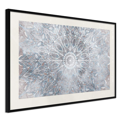 Abstract Poster Frame - Winter Mandala-artwork for wall with acrylic glass protection