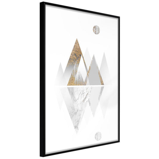 Abstract Poster Frame - Sun and Mountains-artwork for wall with acrylic glass protection