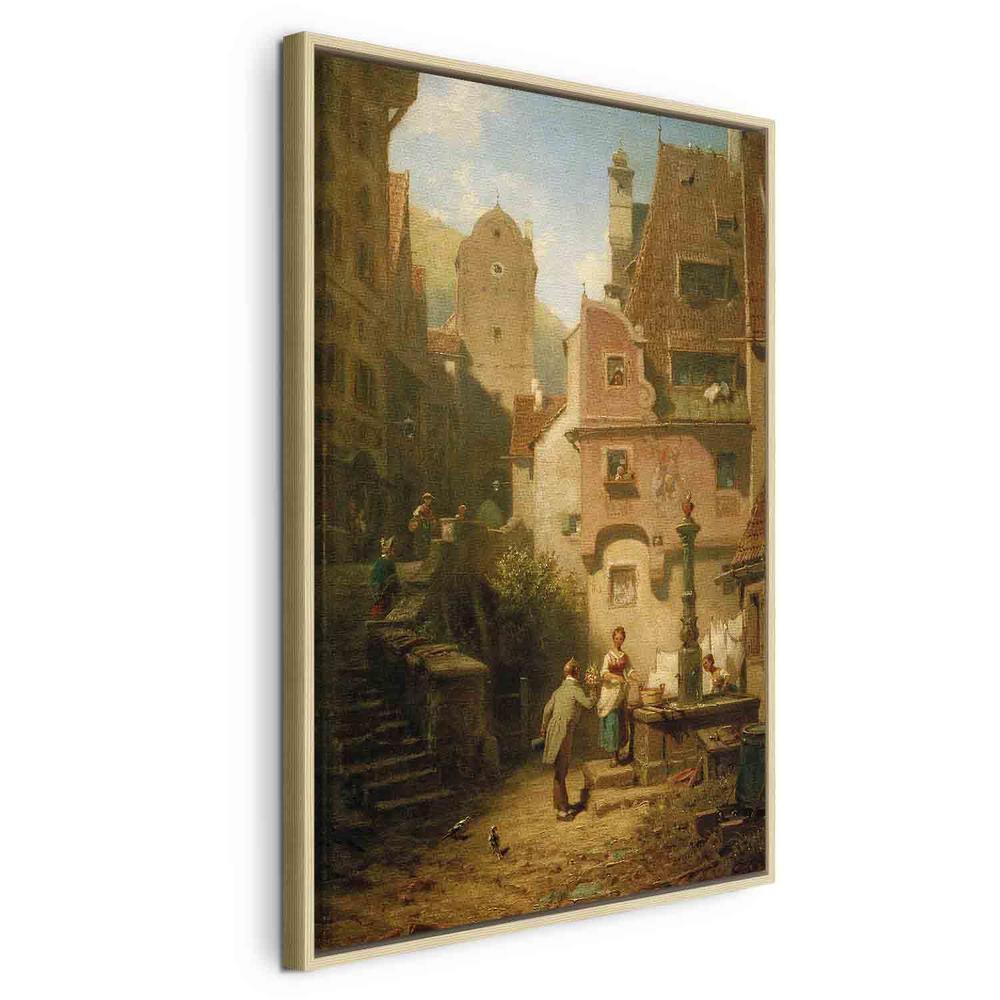 Canvas Print - Well-Wisher Presenting Flowers (Carl Spitzweg)