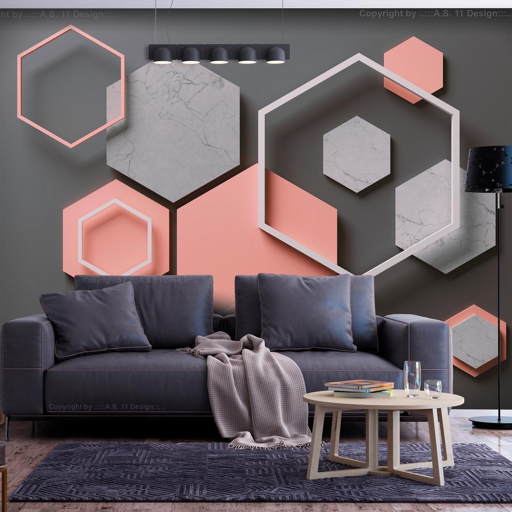 Wall Mural - Hexagon Plan-Wall Murals-ArtfulPrivacy