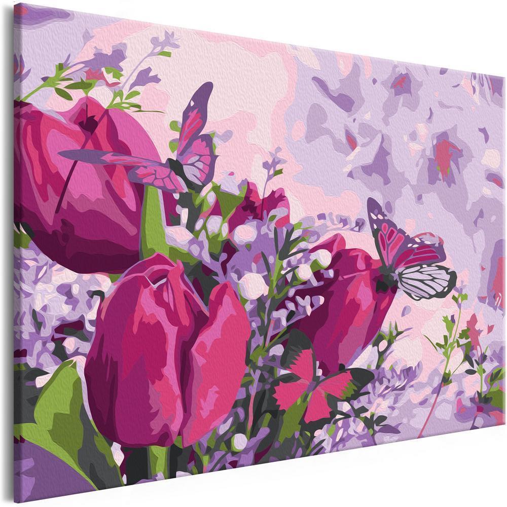 Start learning Painting - Paint By Numbers Kit - Tulips (Meadow) - new hobby
