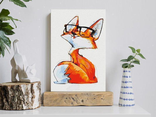 Start learning Painting - Paint By Numbers Kit - Eyeglass Fox - new hobby