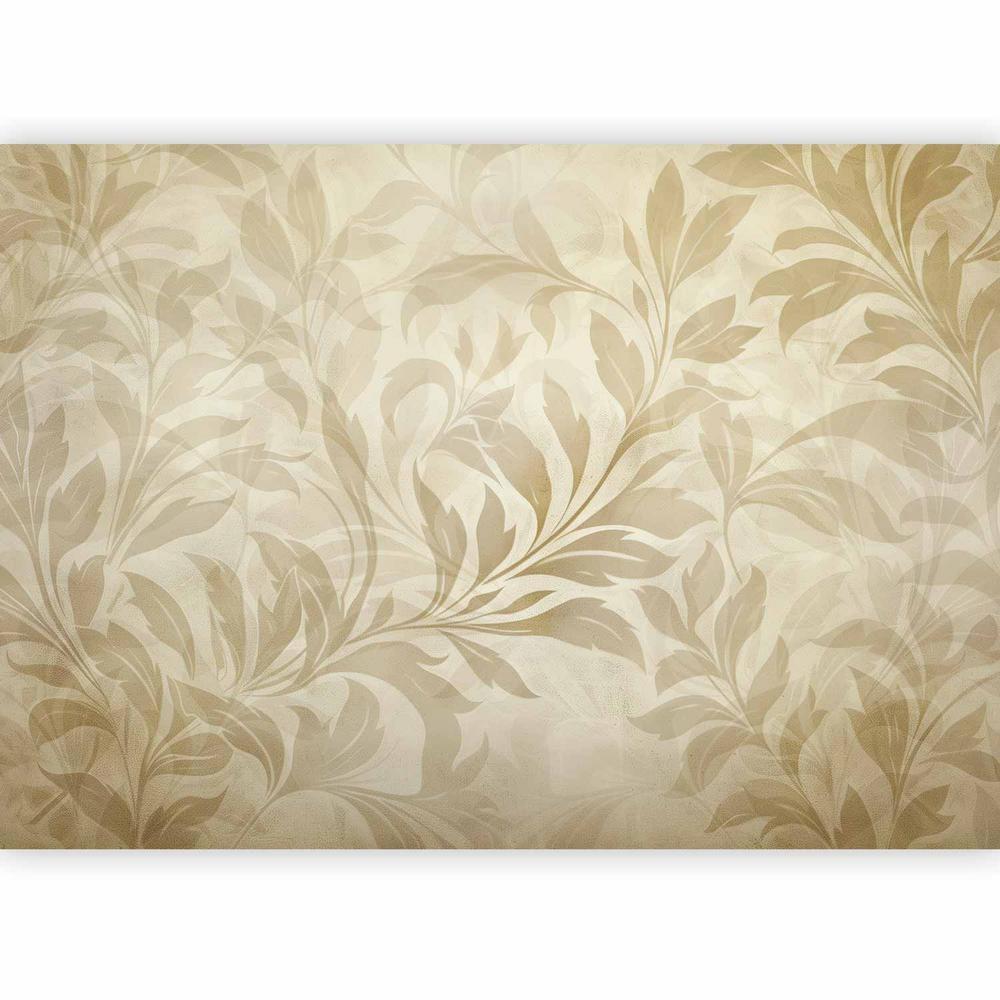 Wall Mural - Botanical Motif with Leaves and Vines in Sand Colors