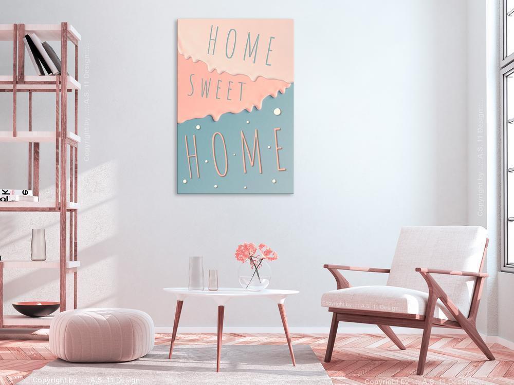 Canvas Print - Inscriptions: Home Sweet Home (1 Part) Vertical-ArtfulPrivacy-Wall Art Collection