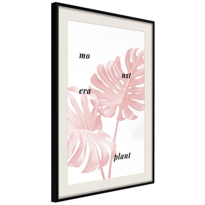 Botanical Wall Art - Pale Pink Monstera-artwork for wall with acrylic glass protection